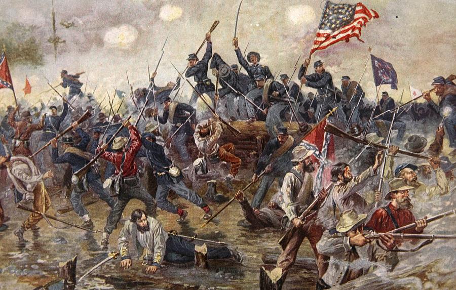 American Civil War Art Battle of Spotsylvania Painting Real Canvas Art Print New