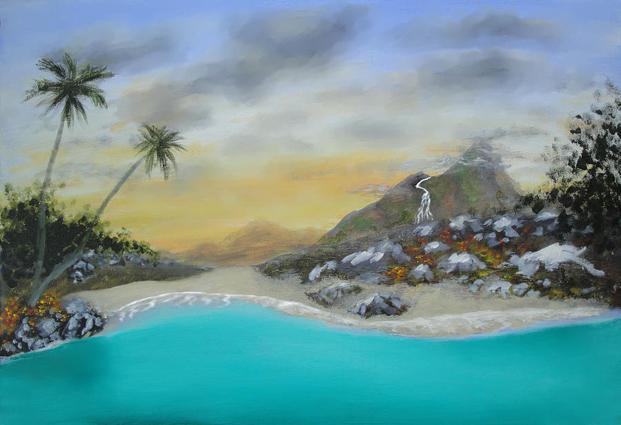 The beach Painting by Larry Cirigliano