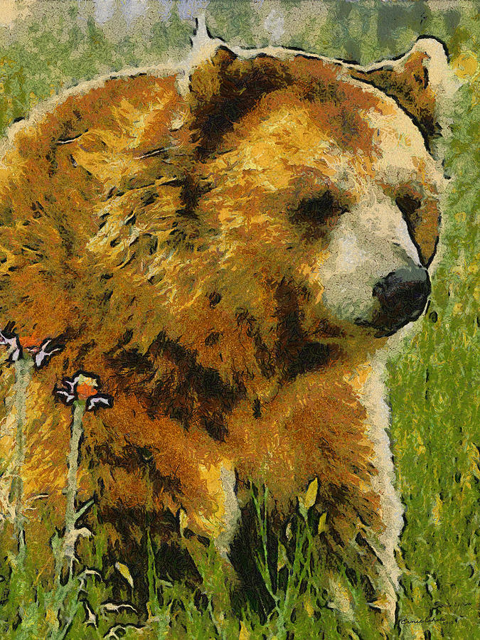 The Bear Painterly Digital Art by Ernest Echols