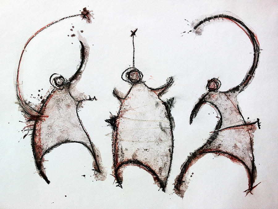 Abstract Drawing - The Beasts 3 by Mark M  Mellon