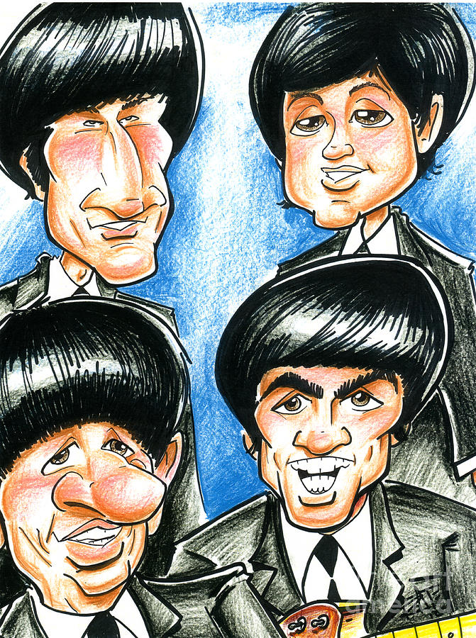 The Beatles Drawing - The Beatles by Big Mike Roate