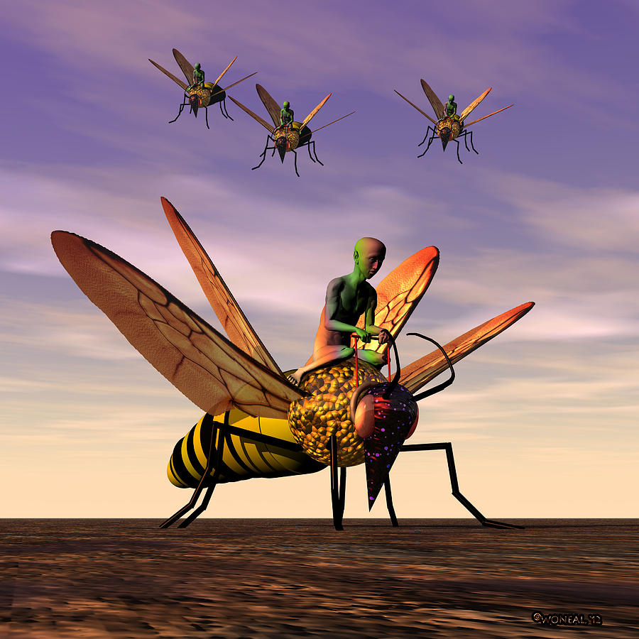 Fantasy Digital Art - The Bee Keepers by Walter Neal