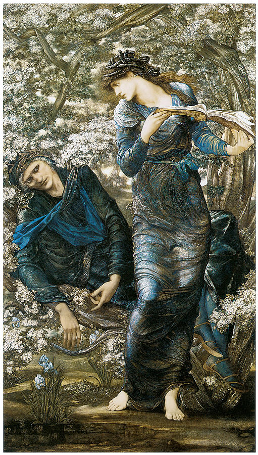 Edward Burne Jones Painting - The Beguiling of Merlin by Edward Burne-Jones