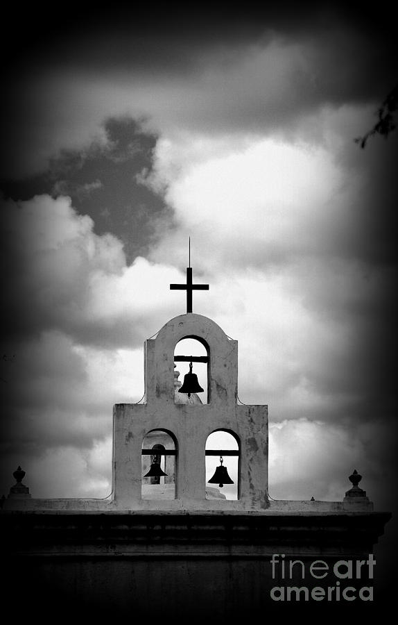Architecture Photograph - The Bell Tower in BW by Susanne Van Hulst