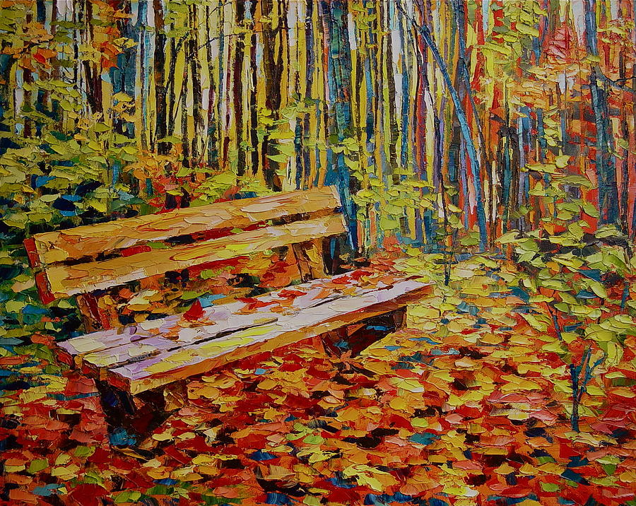 The bench Painting by Keren Gorzhaltsan - Fine Art America