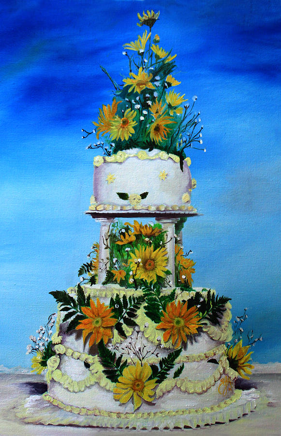 Cake Painting - The Best Party by Nila Jane Autry