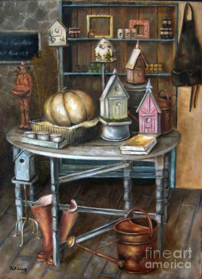 Birdhouses Painting - The Birdhouses by Patricia Lang Birdhouses Painting - The Birdhouses by Patricia Lang