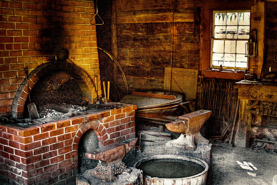 Vintage Photograph - The Blacksmith Shop at Fort Nisqually by David Patterson