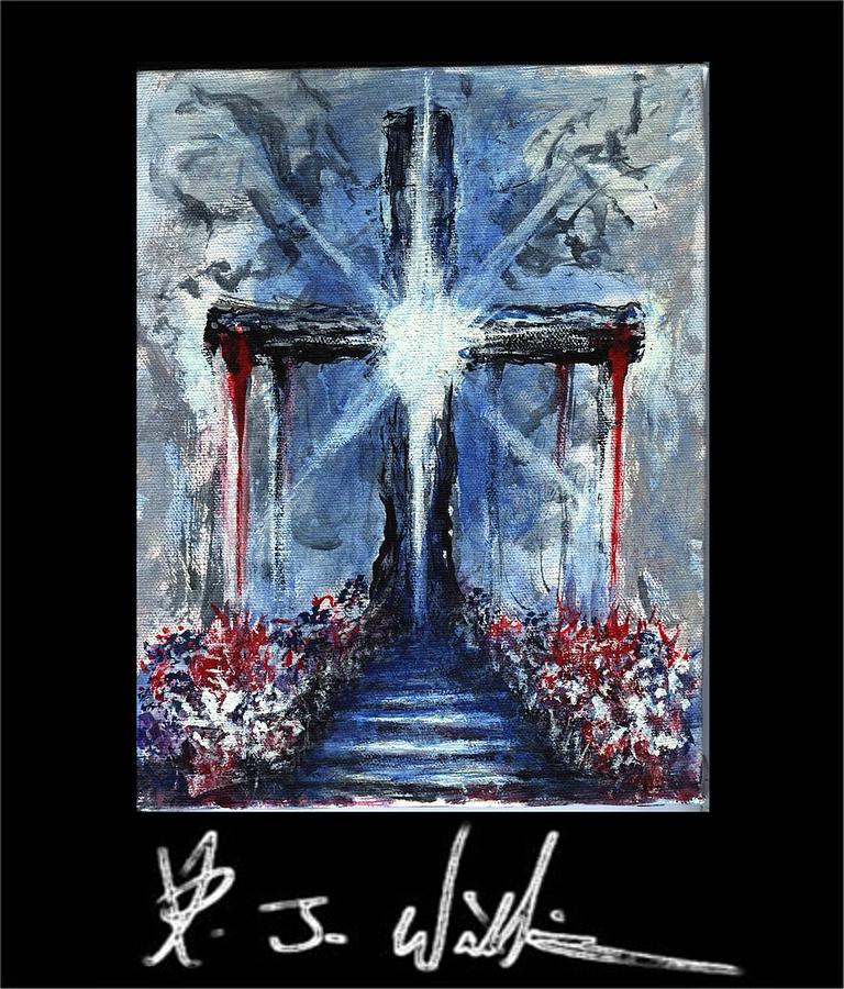 Cross Painting - The Bleeding Cross by Rj Williams