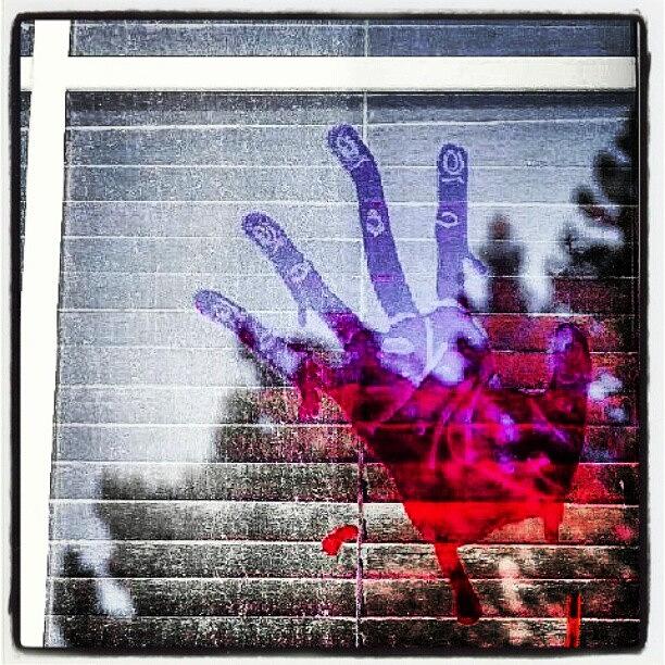 Halloween Photograph - The Bloody Hand Print On My Front by Becca Watters
