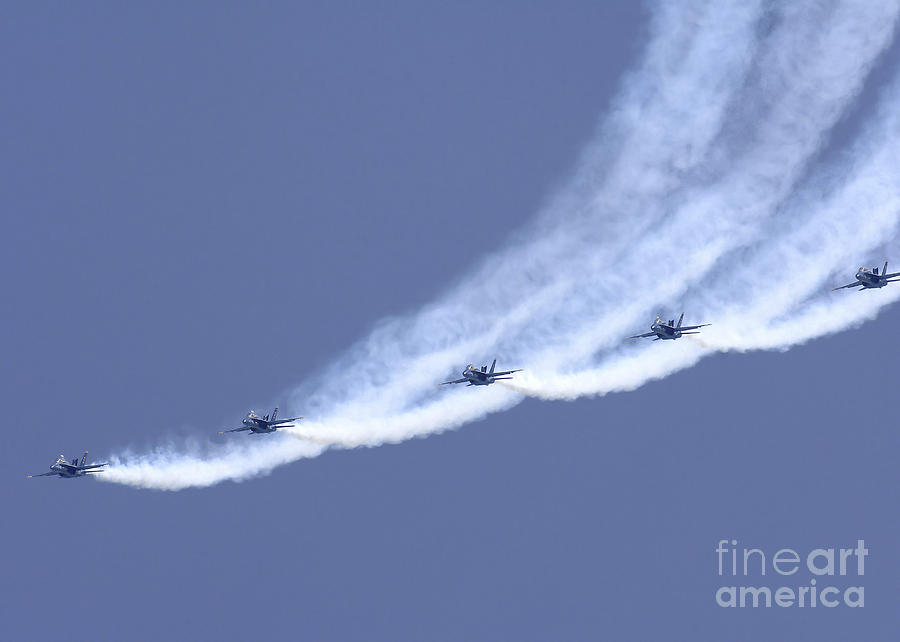The Blue Angels Performing A Line Photograph by Stocktrek Images