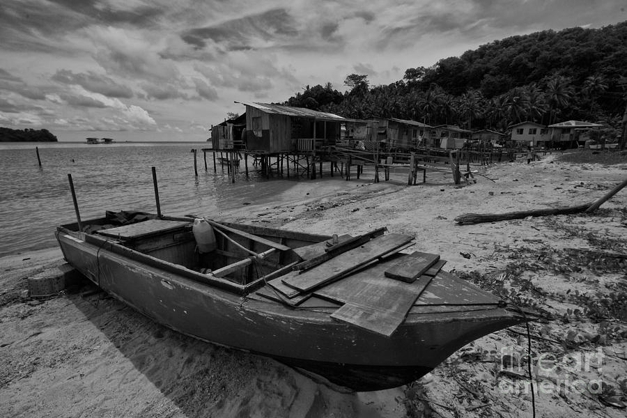 Black And White Photograph - The Boat  by Gary Bridger