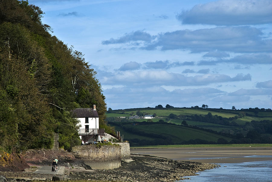 The Boathouse Photograph - The Boathouse at Laugharne Landscape by Steve Purnell