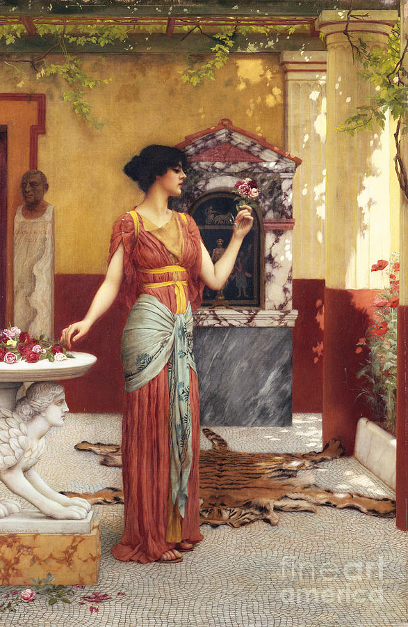 Rose Painting - The Bouquet by John William Godward