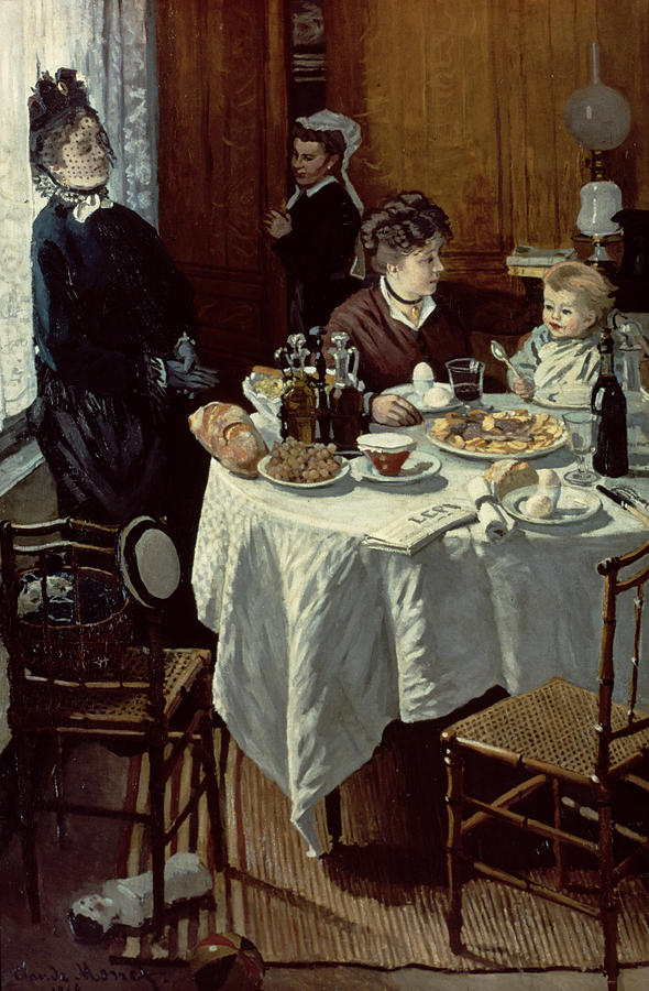 Claude Monet Painting - The Breakfast by Claude Monet