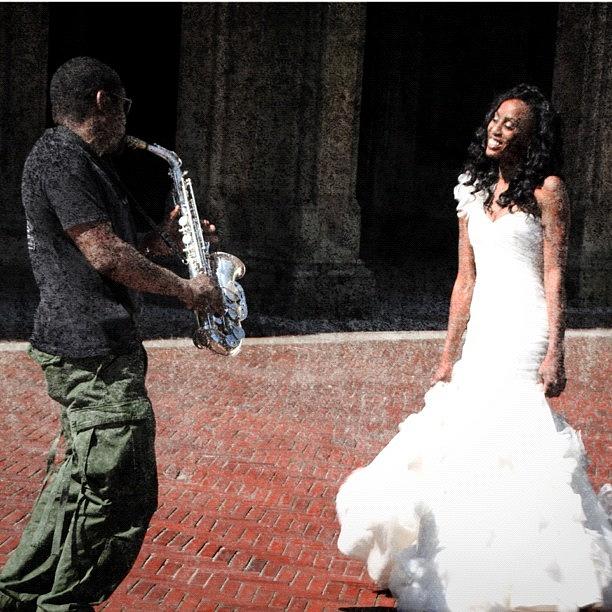 Todayshow Photograph - The Bride & The Saxophone by Marco Prado