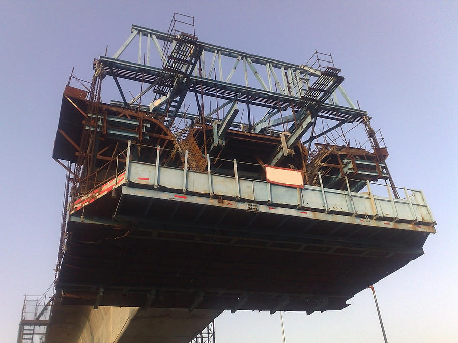 The Bridge Building platform being used in the construction of the Delhi Metro Photograph by Ashish Agarwal