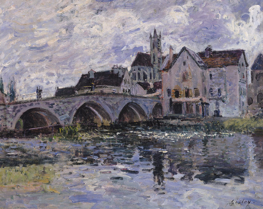 Claude Monet Painting - The Bridge of Moret sur Loing by Claude Monet