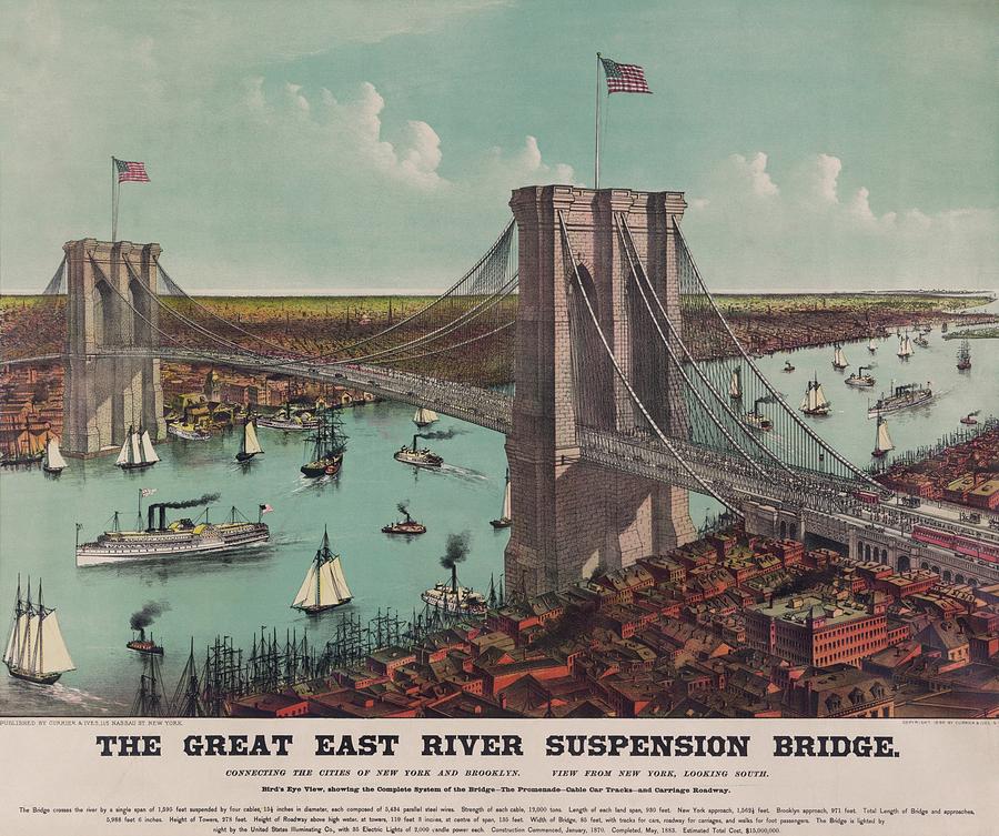 The Brooklyn Bridge Viewed Photograph by Everett