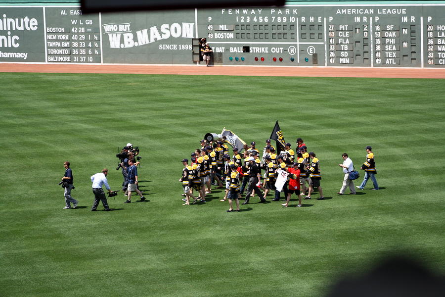 The Bruins At Fenway Photograph by Greg DeBeck