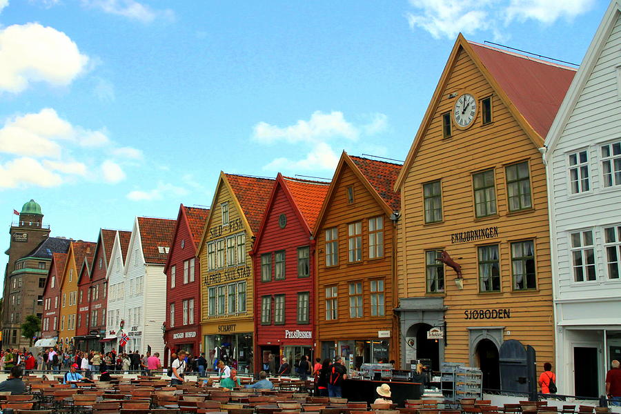 The Bryggen District of Bergen Photograph by Laurel Talabere - Fine Art ...