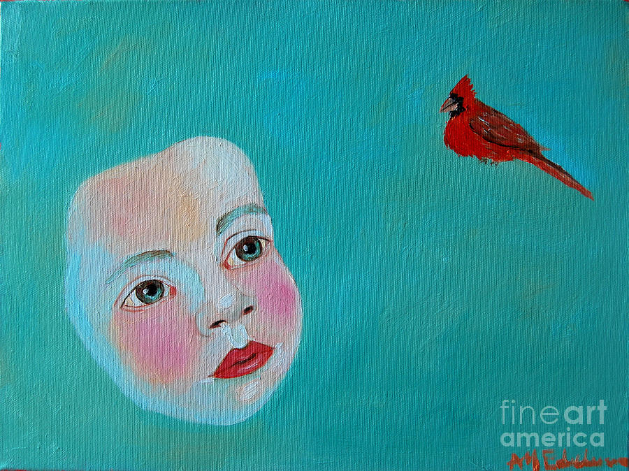 Cardinal Painting - The Cardinals Song by Ana Maria Edulescu