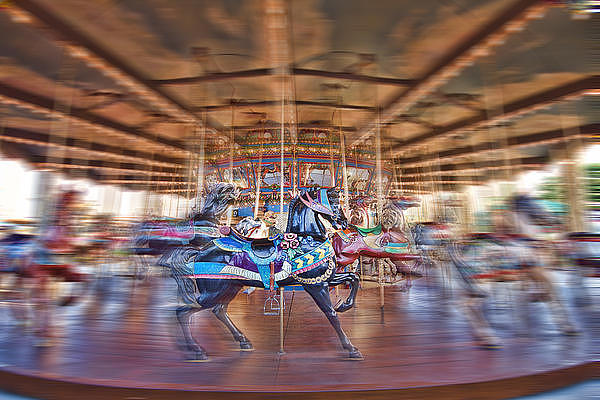 Horse Photograph - The Carousel V2 by Douglas Barnard
