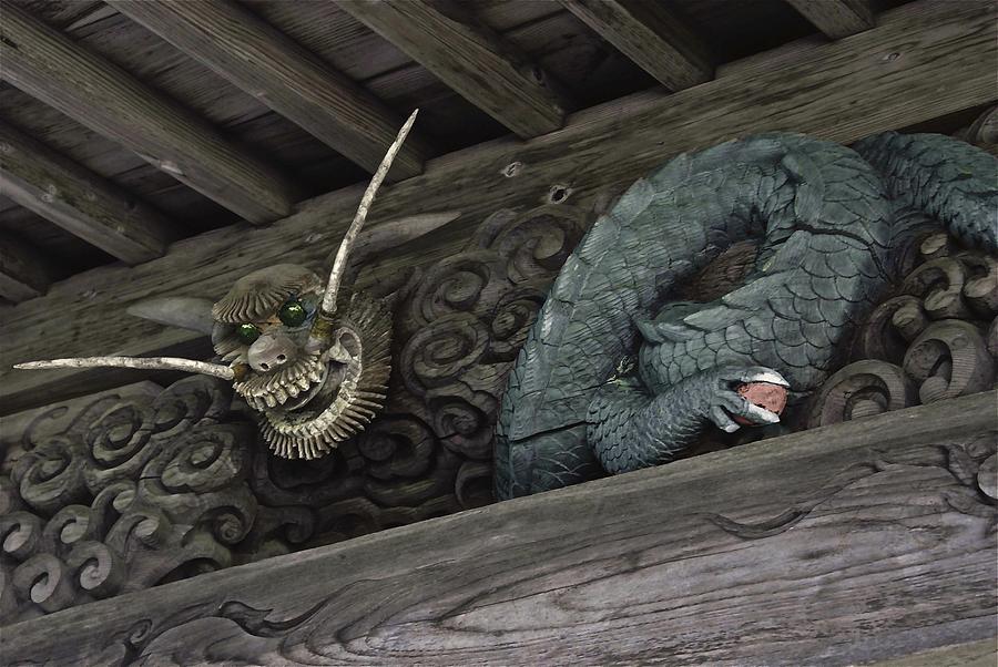 The carved shrine dragon Digital Art by Tim Ernst