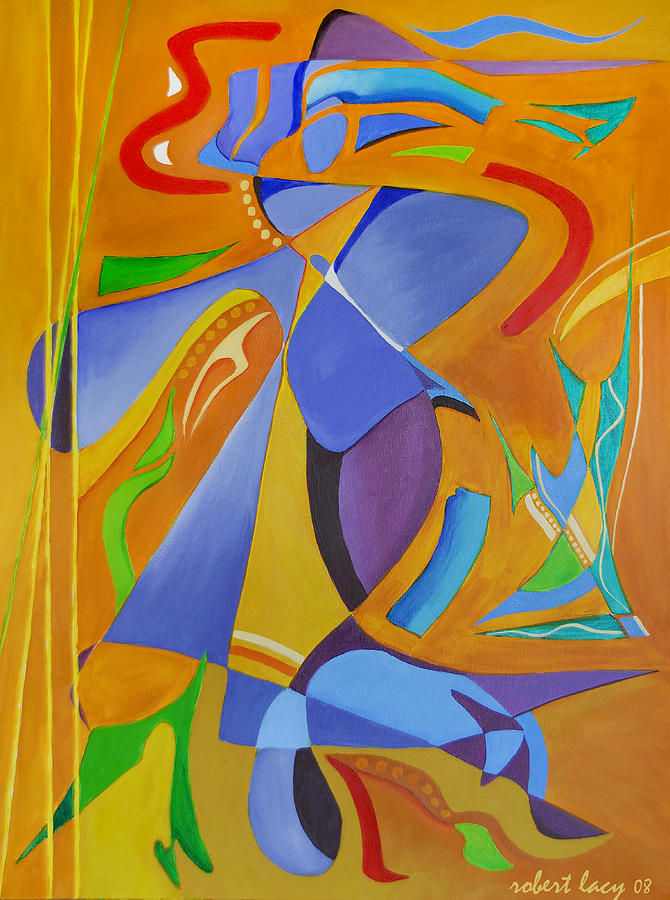 Abstract Painting - The Cat and Dancer by Robert Lacy