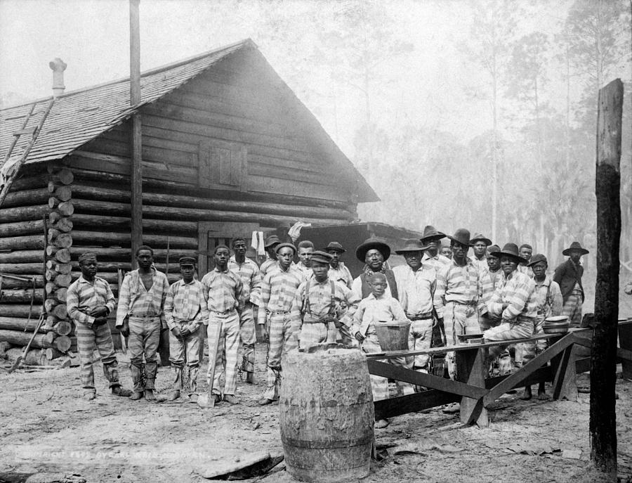1890s Photograph - The Chain Gang, Southern Us, Ca. 1898 by Everett