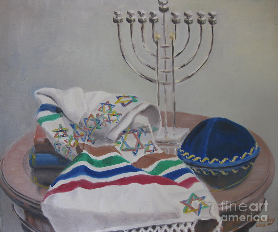 The Chanukah morning prayer Painting by Moyses Jerussalmy - Fine Art ...