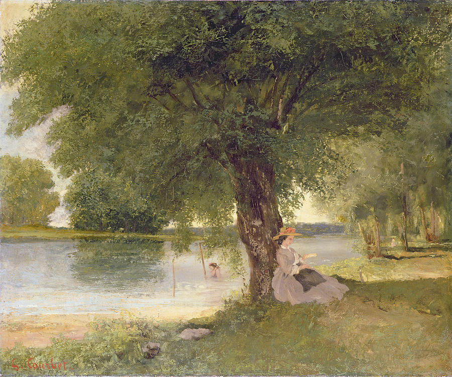 Tree Painting - The Charente at Port-Bertaud by Gustave Courbet