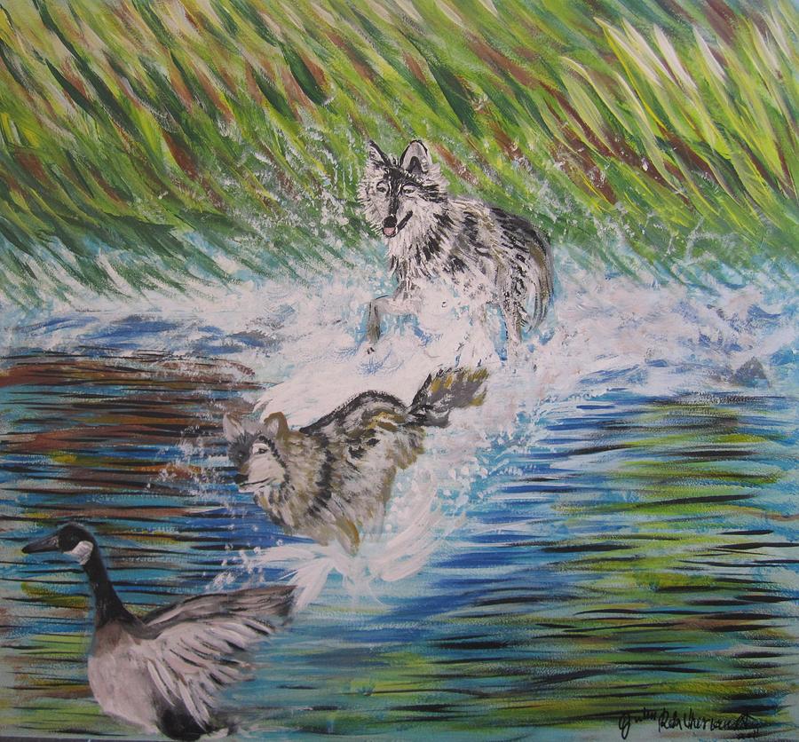 The Chase Painting by Julia Rita Theriault The Chase Painting by Julia Rita Theriault