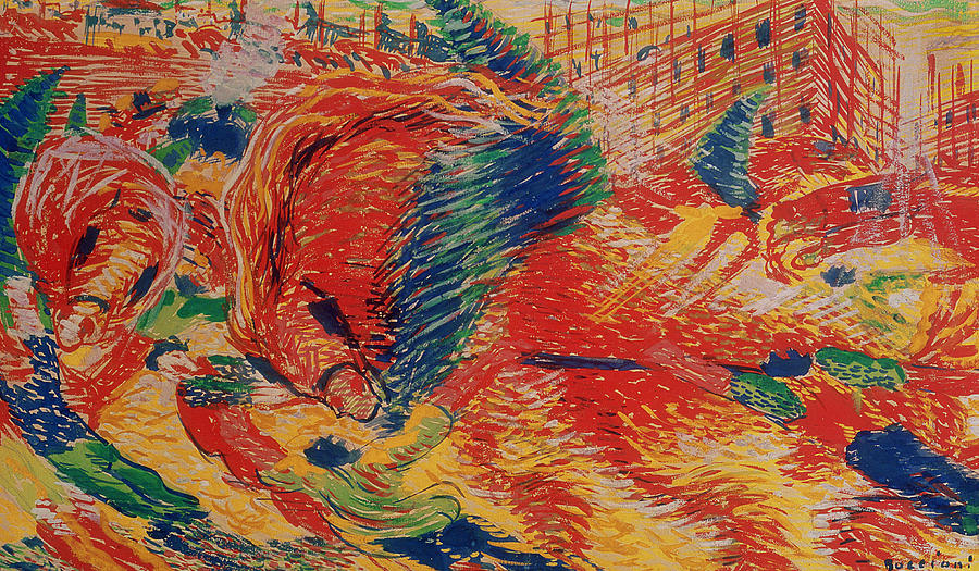 Abstract Painting - The City Rises by Umberto Boccioni
