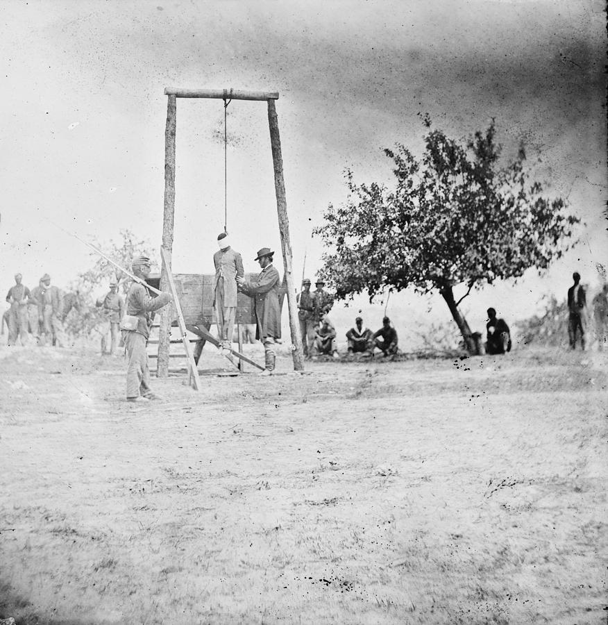 Rope Photograph - The Civil War, An Executed African by Everett