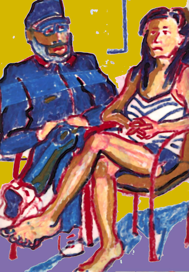 the Couple at Noredins Gig Drawing by Debra Bretton Robinson