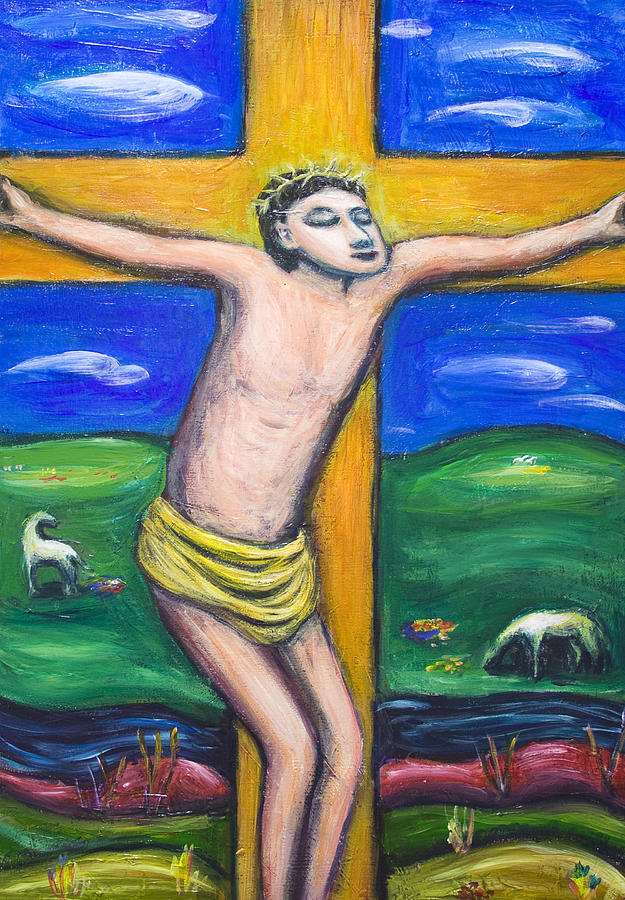 Jesus Christ Painting - The Crucifixion Pastoral by Kazuya Akimoto