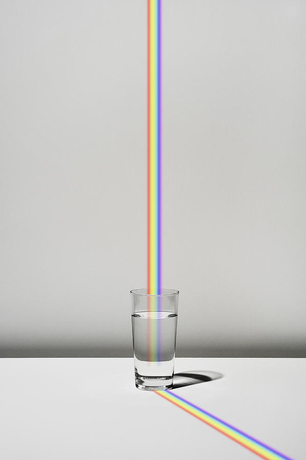 The Cup Filled With Water And A Rainbow Digital Art by Yagi Studio