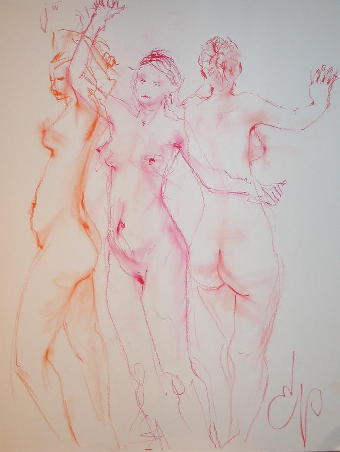 Nude Painting - The Dance by Elizabeth Parashis