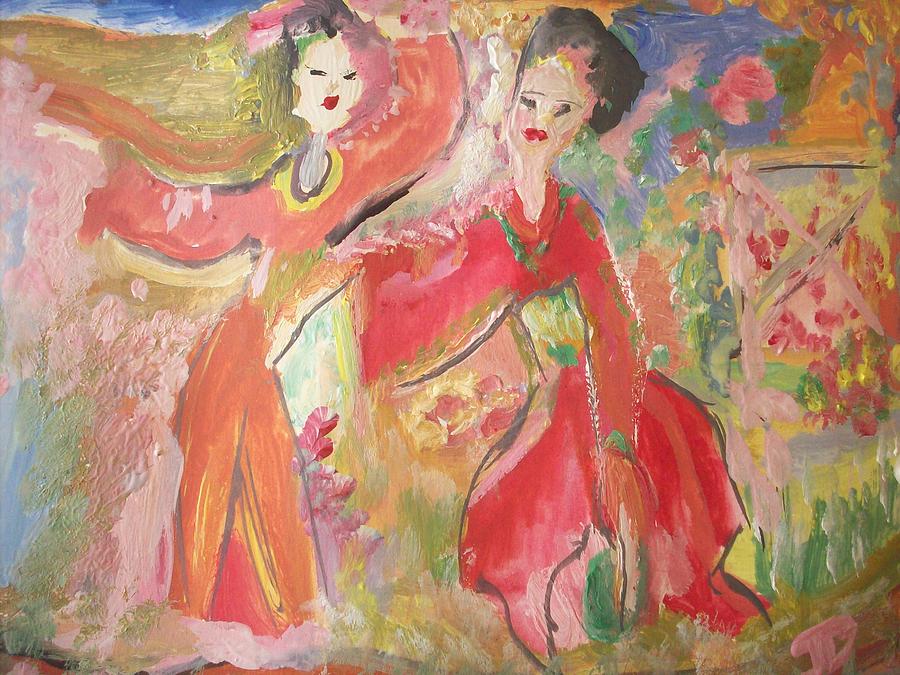 Flower Painting - The dance lesson by Judith Desrosiers