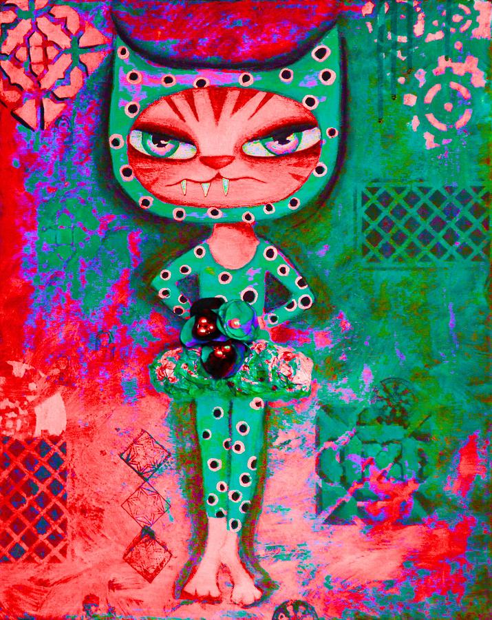 Kitten Painting - The Dancer by Angie Phillips Kitten Painting - The Dancer by Angie Phillips