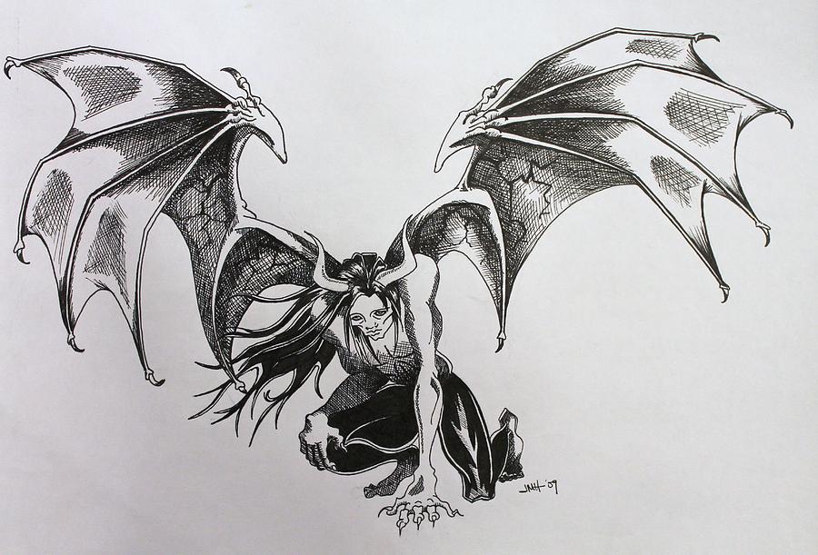 The Devil Himself Drawing by Jodi HarveyBrown