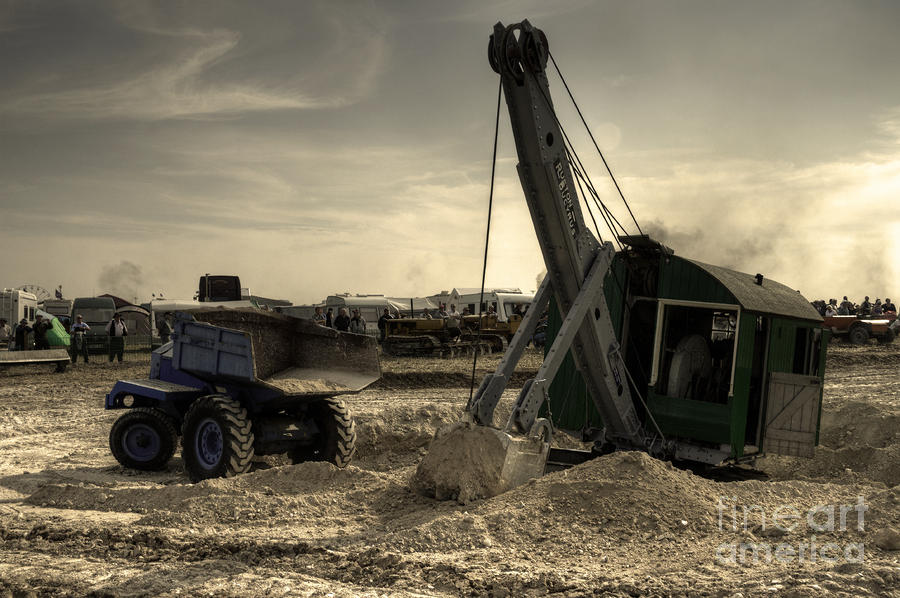 Vintage Photograph - The digger and the dumper by Rob Hawkins