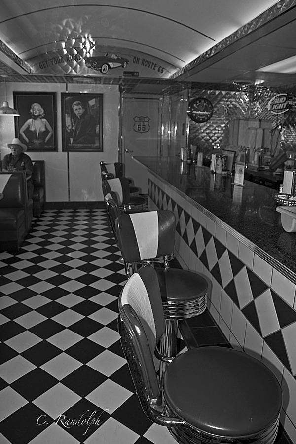 The Diner B and W Photograph by Cheri Randolph