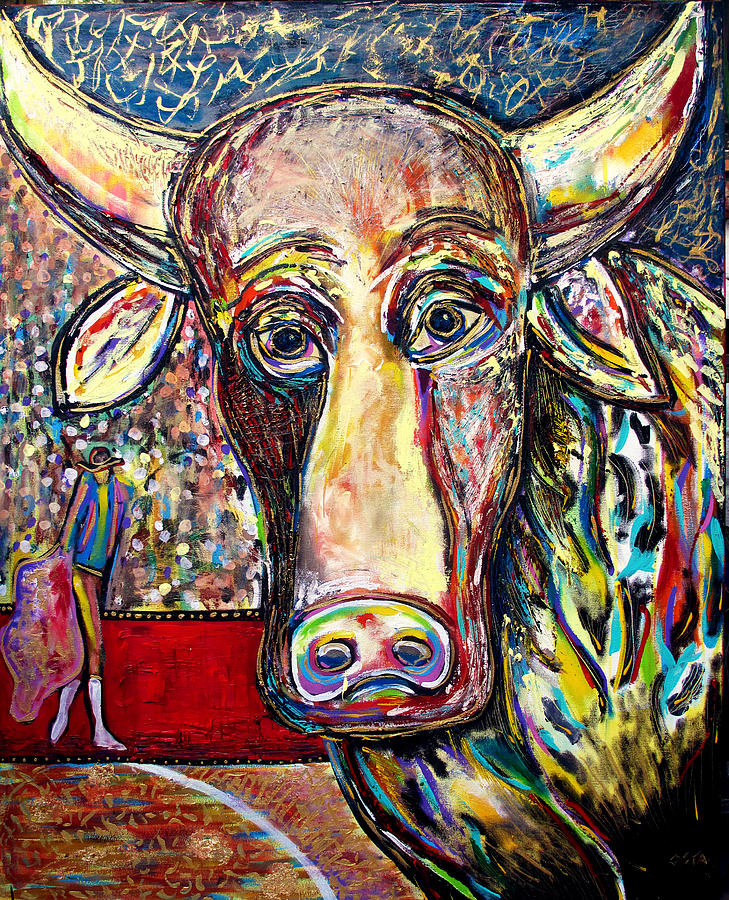 Unique Painting - The Disinterested Bull by Andrew Osta