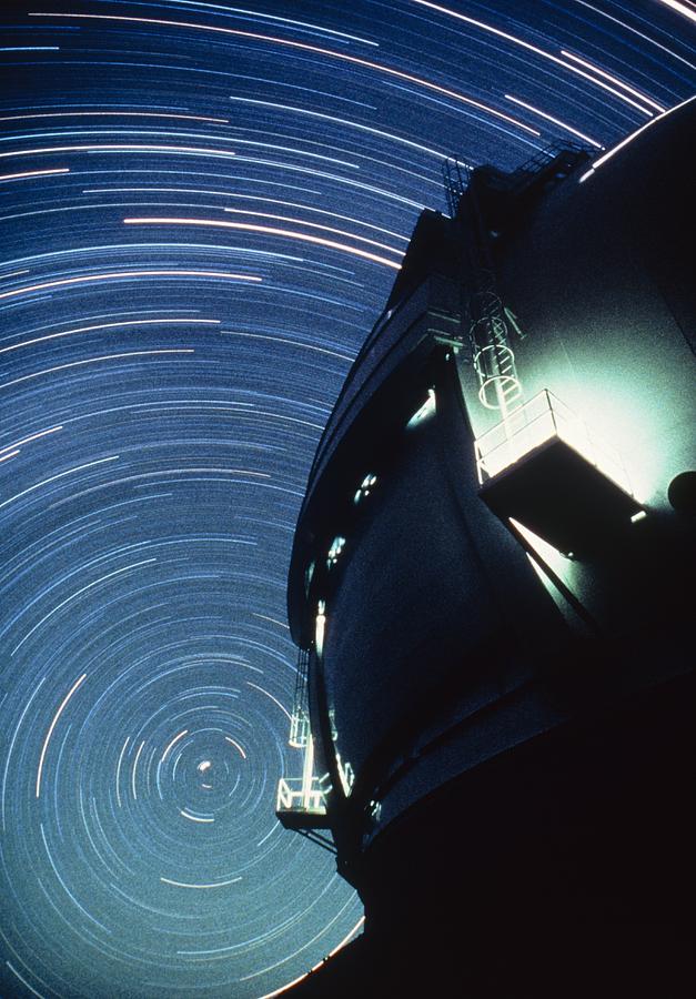 Star Trails Photograph - The Dome Of The Keck Telescope And Star Trails by Dr Fred Espenak