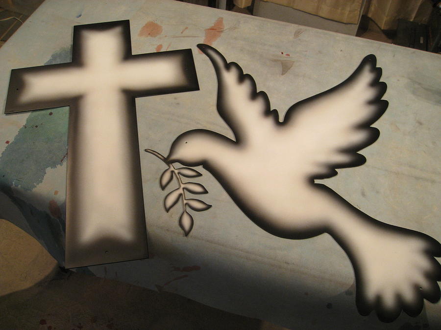 The Dove and Cross Sculpture by Rick Roth
