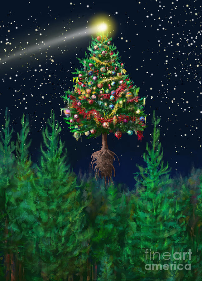 The Egregious Christmas Tree Classic Portrait Digital Art by Russell Kightley