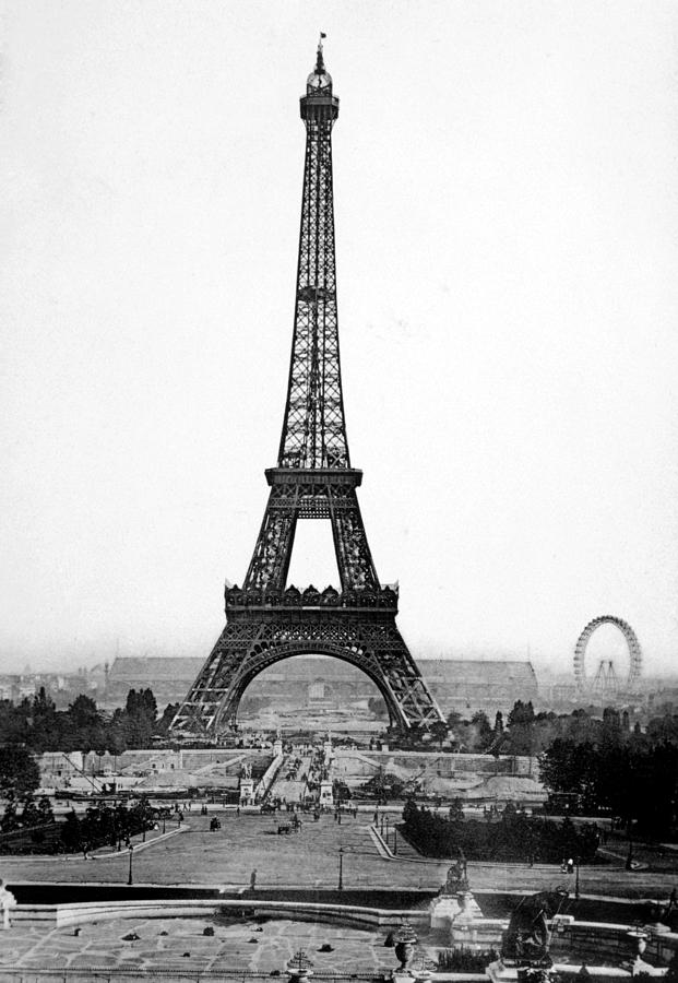 The Eiffel Tower With The Great Wheel Photograph by Everett - Fine Art ...