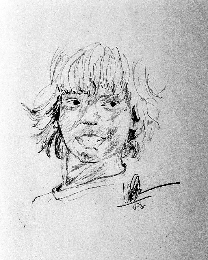 Portrait Drawing - The Face - Series 5 - Sassy Child by Roy Williams